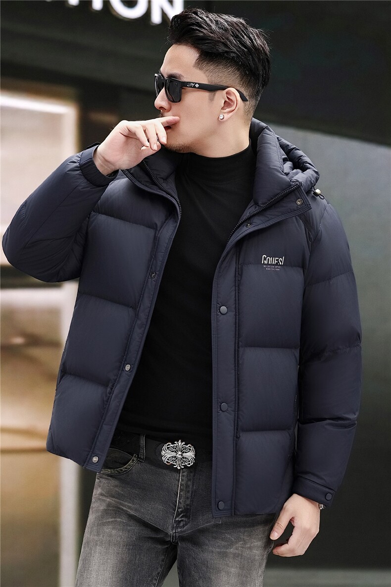 2025新款冬季短款90绒子白鸭绒羽绒服外套中年男装加厚羽绒服夹克,男装夹克,钱塘723