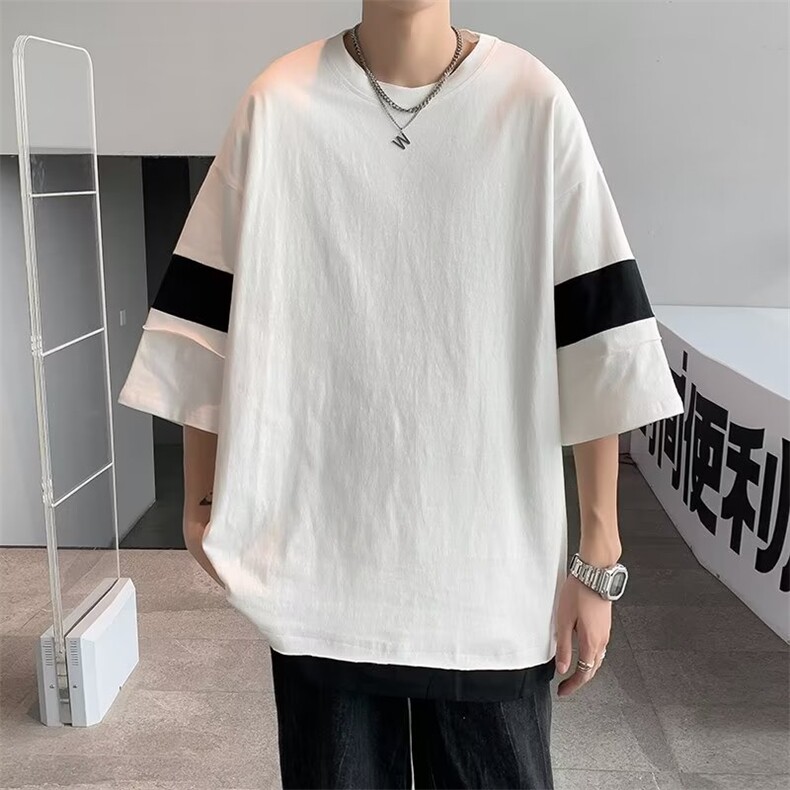 夏季五分袖百搭城市风貌ins时尚潮牌T恤潮圆领标准TX230P30,男装T恤,星座410-2