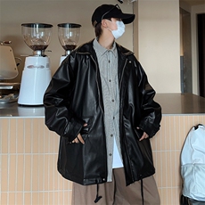 飞行员机车皮衣男宽松韩版潮流黑色痞帅皮茄克外套男JK0728-P73，男装夹克，星座308B-2