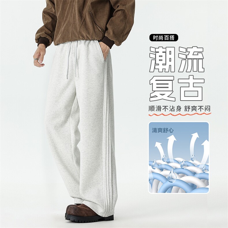 514-1933k-P39美式男款秋冬男裤长裤直筒裤宽松休闲运动裤卫裤黑,男装休闲裤,星座514
