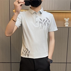 PL010-特P35控55T恤男薄款修身韩版短袖polo衫男士牌麦穗设计，男装Polo衫，电商D310B