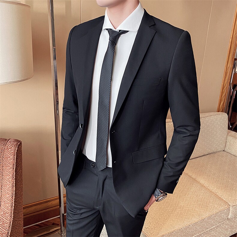 2021春季新款西装套装两件套高品质职业套装工作服812，男装西服套装，电商D225