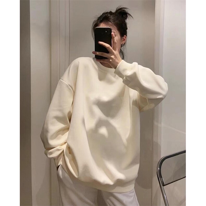 抖音得物高品质二开支持退换26春装美式男宽松曼巴纯色圆领卫衣,男装卫衣,电商A443