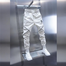 1506-1/KK111/P39潮流男款刺绣小脚裤松紧腰束脚裤纯色百搭休闲裤，男装休闲裤，星座1506-1