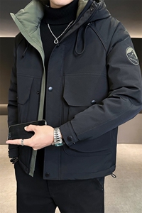 新标90白鸭绒 2025年连帽时尚潮流保暖羽绒服男YR6059-P240图片