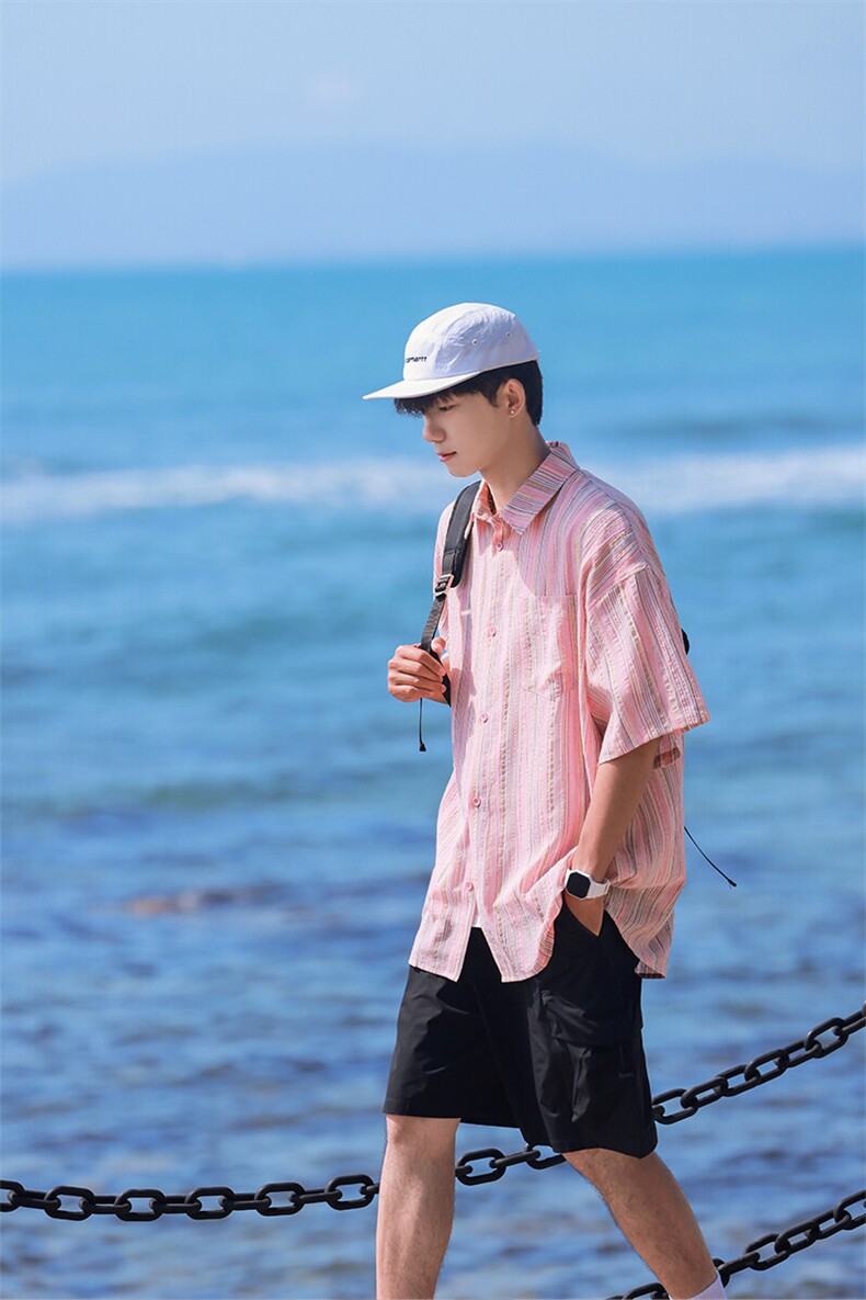 特P30无差价新款夏季潮流时尚衬衫-HC2190日系相机风,男装衬衫,电商A003