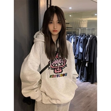 C297-P55连帽口袋秋冬长袖宽松卫衣卡通印花学生学院上衣，男装卫衣，星座617A-2