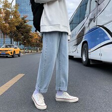 秋季牛仔裤潮牌宽松直筒裤潮流百搭老爹阔腿长裤901-p35 加绒45图片