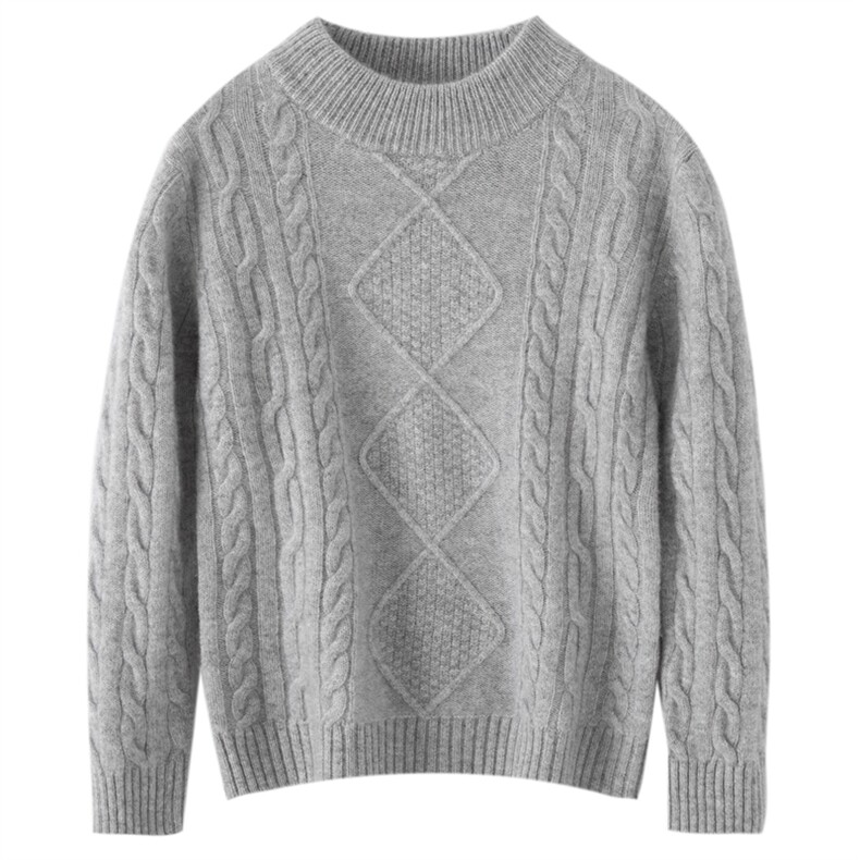 2025年新款百搭七针菱形绞花高领羊绒纱，童装儿童羊绒衫，阿古朵