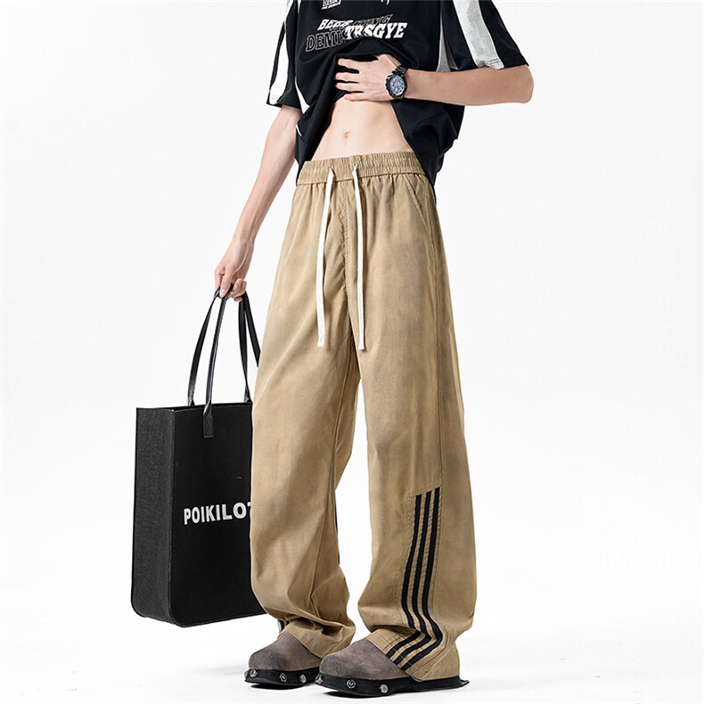 休闲裤男夏季新款港风宽松扎染工装阔腿长裤CK8203-P45，男装工装外套，星座214-3