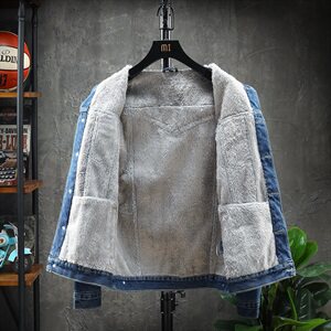 秋冬季牛仔外套男韩版潮流夹克加绒百搭休闲大码衣服1608-P95图片