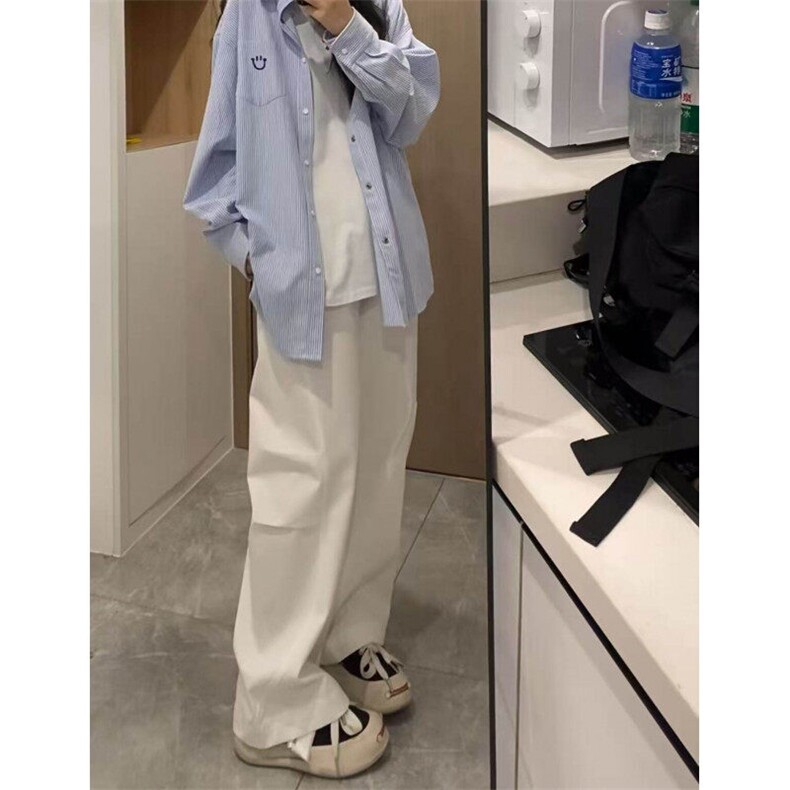 条纹衬衫男女长袖韩版潮流刺绣宽松百搭2025夏ins外套CY1123-P38,男装衬衫,星座412-3