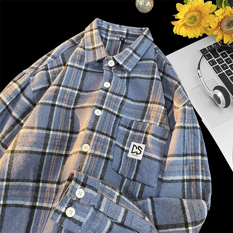 24年冬季加厚毛呢衬衫长袖现货衬衫DS-C323-1-2210-P40,男装衬衫,电商C323-1