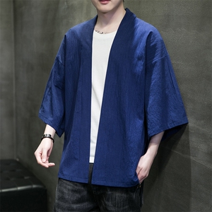 2023风春夏棉麻披风开衫男宽松防晒服小众风衣A203-666特p25图片