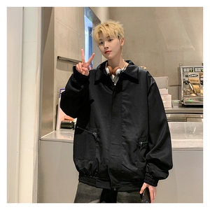 MA180-P70网红高级痞帅春季新品ins西服面料金属拉链垫肩短款夹克图片