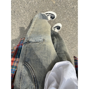 【有货】美式复古cleanfit牛仔裤男宽松直筒vibe风裤子820LL-P48图片