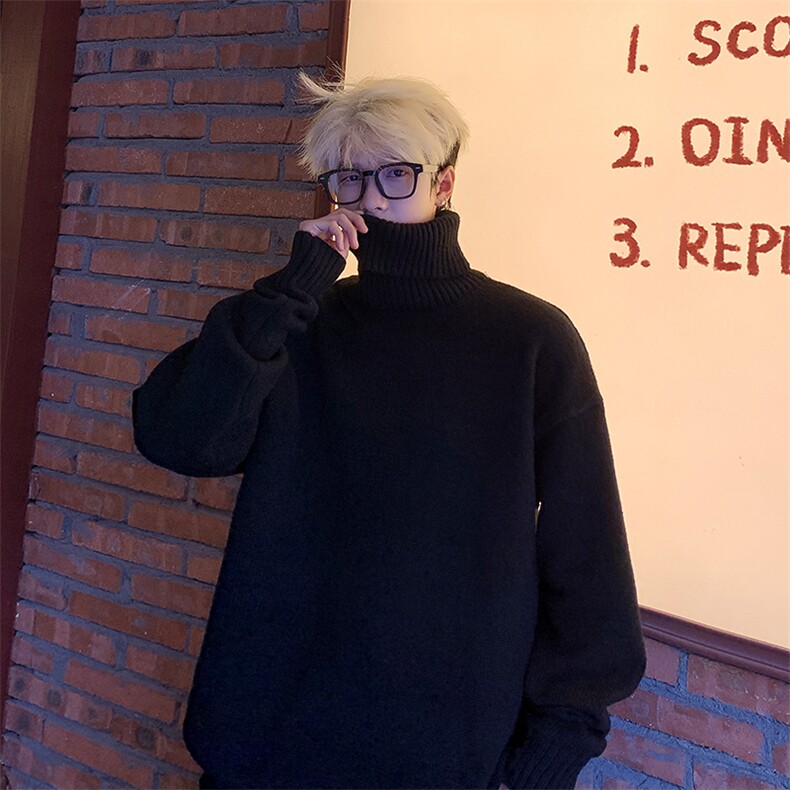 潮牌毛衣男冬百搭宽松圆领打底针织衫日系复古情侣线衣MY06-P43，男装T恤，星座308B-2