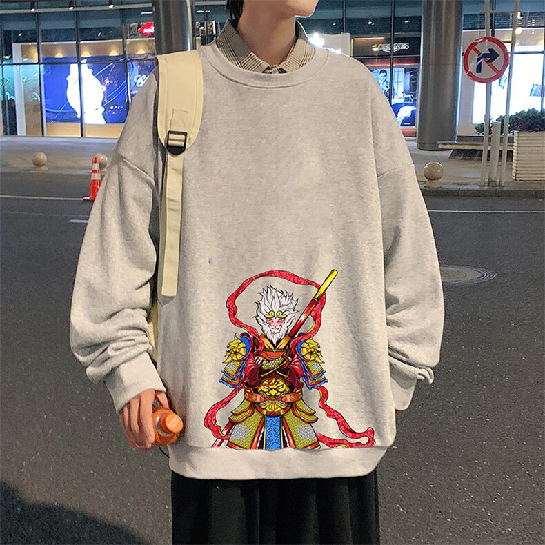 S6203-P28加绒款-P33秋季圆领卫衣男大码韩版宽松长袖外套,男装卫衣,电商A040
