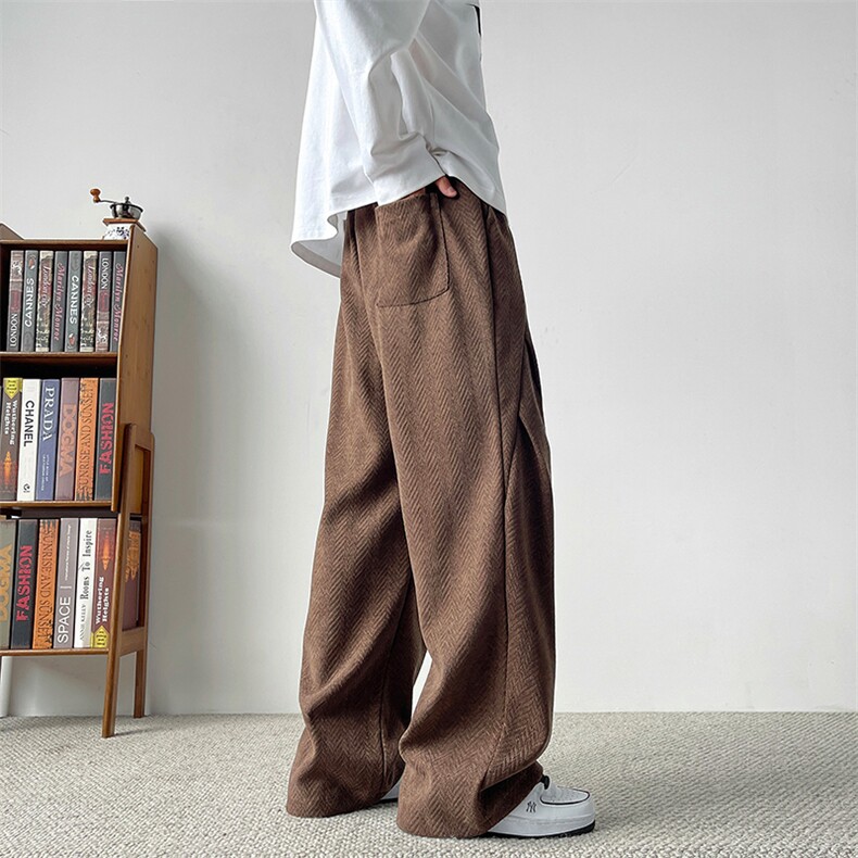 YK86102-P35加绒P40聚酯纤维美拉德休闲长裤男秋冬季,男装卫衣,电商A086-1