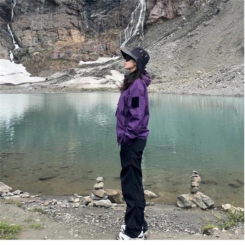 2025紫色冲锋衣男全压胶防暴雨专业户外黑胶防晒登山服女硬壳外套,男装防晒衣,星座1210-1