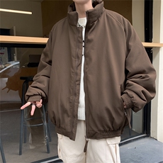 冬季立领棉衣男士日系复古美拉德咖啡色加棉加厚保暖宽松棉服外套，男装棉衣，星座505-2（原电商A260-1)