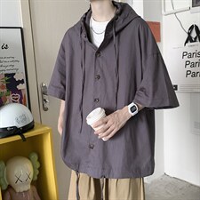 夏季日系抽绳防晒衣2023新款韩版宽松连帽五分袖上衣W3241-P35，男装夹克，星座512-2
