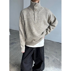 高领毛衣针织衫男韩系宽松潮牌打底衫上衣毛衫513AMY2795P52，男装T恤，星座513A