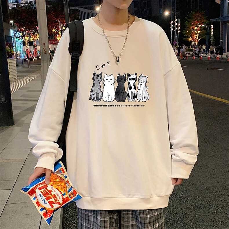 S6100-P28加绒款-P33秋季圆领卫衣男大码韩版宽松长袖外套,男装卫衣,电商A040