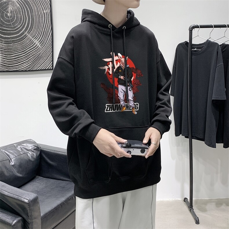 L1561P45春装 港风个性男春季港风长袖t恤大码潮牌印花卫衣男图片