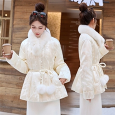 2025年冬季休闲风狐狸毛羽绒外套，女装羽绒服，依如秀(原杭风阁)