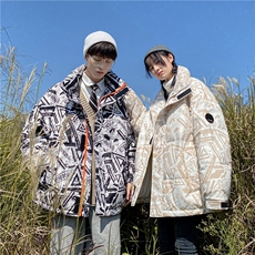 现货立领潮牌制造韩版宽松情侣学生白鸭绒羽绒服男，男装羽绒服，星座301D-5(原星座1415）