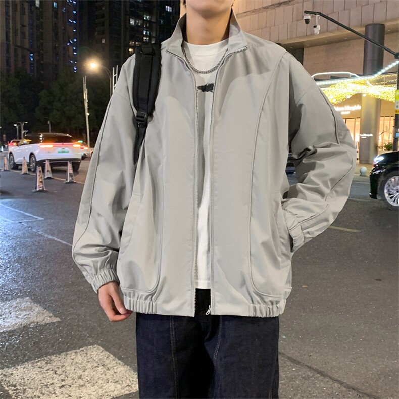 韩版设计感翻领垫肩斜纹夹克简约cleanfit夹克外套JK02537-P78图片