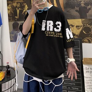 2021夏季流行短袖t恤男潮流港风半袖衫A210-A8328-P28图片