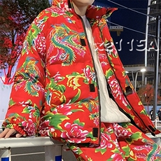 Y99男女面包衣服风东北大花抖音品质，男装棉衣，星座115A(原星座507）