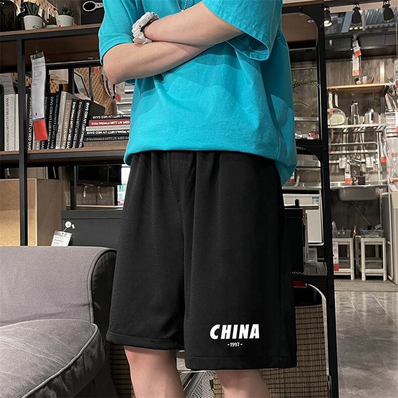 MK37248-P15冰丝短裤男士大码宽松休闲五分裤男运动中裤港风,男装休闲裤,电商A040