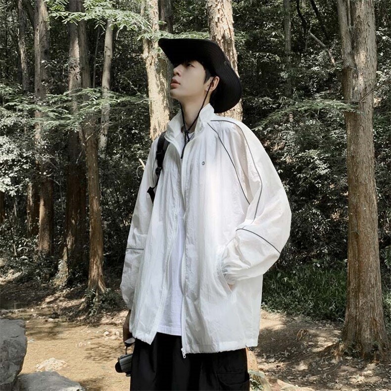 防晒服男韩版潮流拼色帅气痞子2023夏季薄款ins宽松外套W4870-P35,男装防晒衣,星座412-2