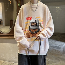 控78假两件毛衣男大码加绒针织衫男毛线衣M80281-P55加绒P70，男装针织衫/毛衣，电商A040