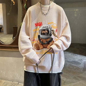 控78 假两件毛衣男大码加绒针织衫男毛线衣M80281-P55 加绒P70图片
