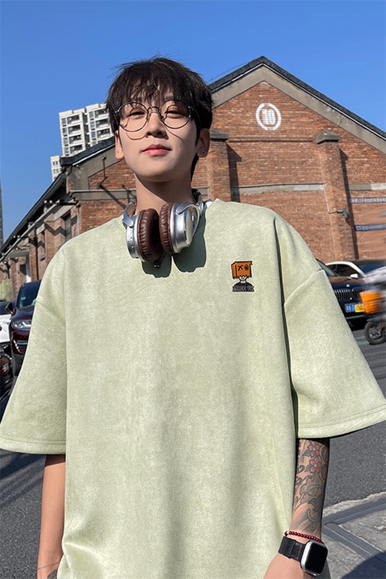 麂皮绒！重磅麂皮绒短袖t恤男JPDX173-特P19控38,男装T恤,电商B367