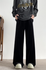 8XL-M加绒美拉德宽松金丝绒阔腿裤垂感拖地裤K993P55加绒65控78，男装休闲裤，电商D206-1