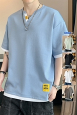 冰氧仿棉短袖店主风夏季T恤休闲百搭假两件男上衣TC3153-P28控48，男装T恤，星座717