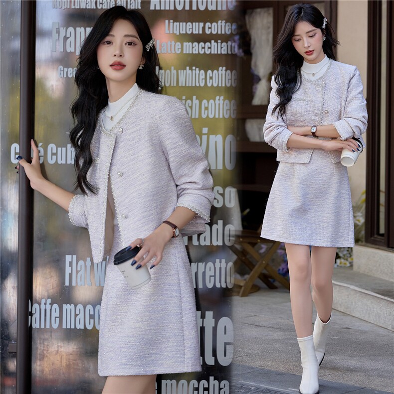 现货！！！小香风短裙套装女2025新款气质富家千金套装裙图片