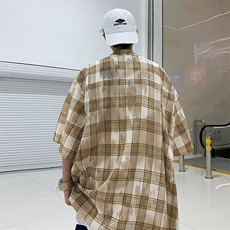 百搭五分袖文艺简约潮潮流方领衬衫标准夏季男青春流行，男装衬衫，星座716-3