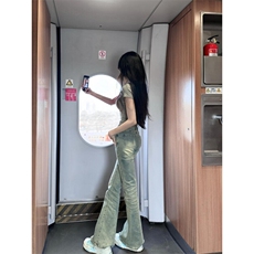 NK419HH-P50美式复古微喇牛仔裤男女夏季cleanfit裤子，男装牛仔裤，星座1007（原301D）