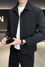 格子面料夹克纯色休闲翻领上衣外套A329-JK5087-P95，男装夹克，电商A329