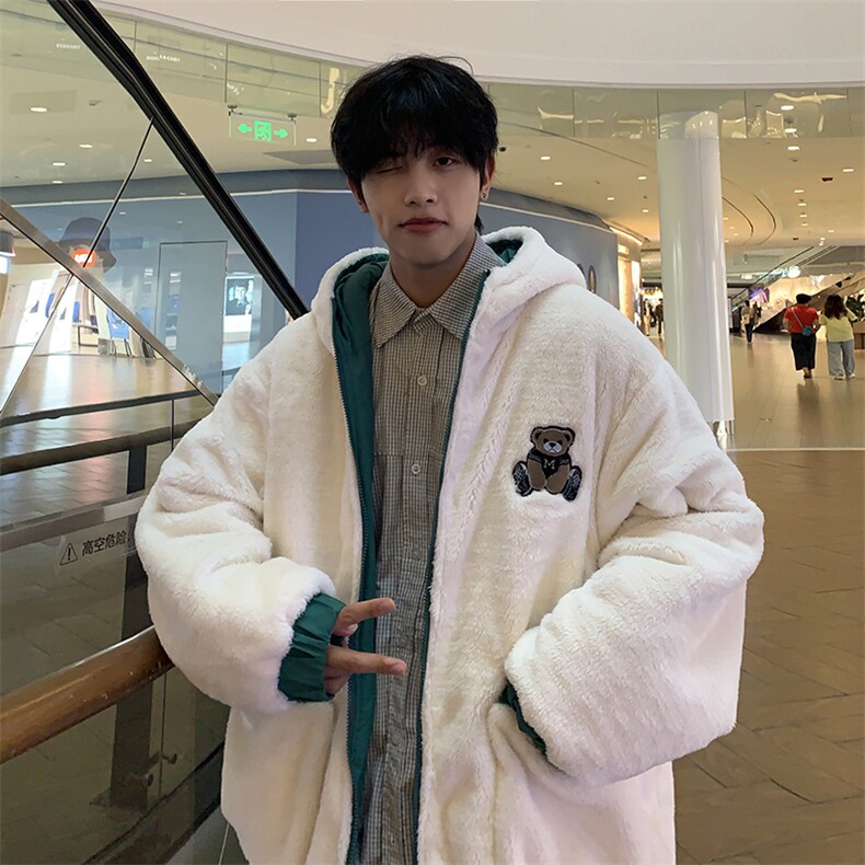 XZ213-MY53-P128控148港风大码加绒双面穿连帽保暖棉服男潮冬季,男装棉衣,星座213