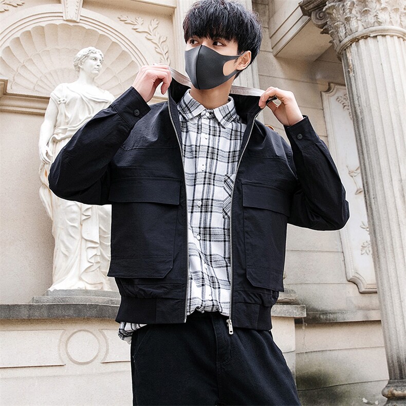 男士2021春季外套时尚棒球服休闲帅气潮流翻领夹克DS314TP85,男装夹克,电商A102