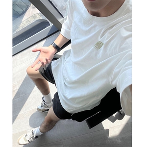 抖音得物品质夏季美式高街220克宽松纯棉潮牌印花短袖T恤MT30特15图片