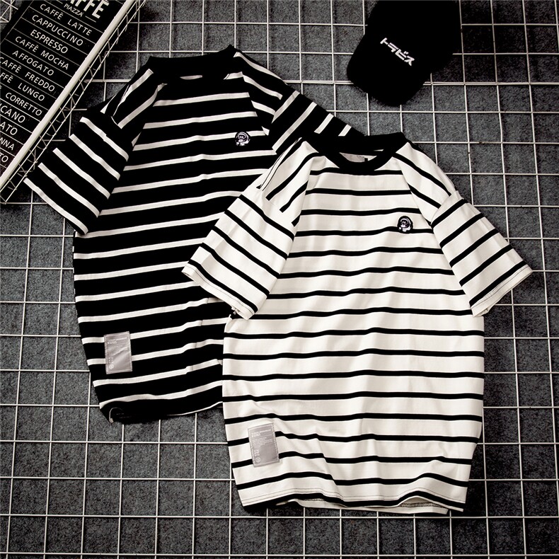 1图案已注册日系休闲情侣大码M-5XL港风短袖T恤男网格7580F35控49，男装T恤，星座226-2