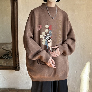 控68半高领毛衣男士大码针织衫男毛线衣男 M18161-P45 加绒款-P65图片